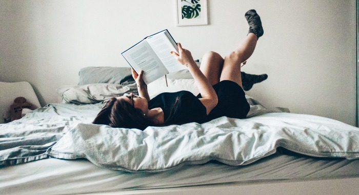 Reading might be a good way to settle you down for the night.