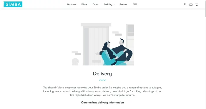 Simba mattress delivery